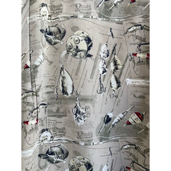 Bit & Bridle men's button up fishing motif short sleeve Large - Picture 4 of 9